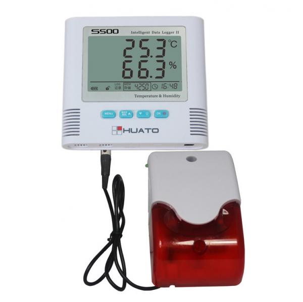 Cheap Sound Light Alarm  High Accuracy Temperature Humidity Data Logger HUATO S500-EX for sale