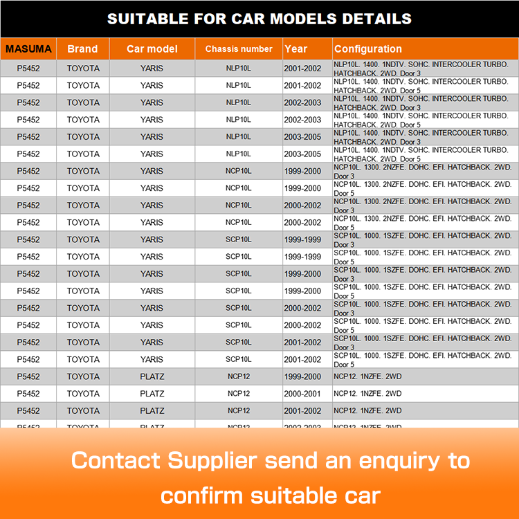 Shock absorbers for TOYOTA VITZ 48530-0D140 48530-09820 48530-0D040 48530-52072 48530-59165