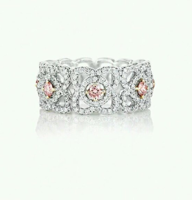 Diamond Ring Enchanted Lotus 18K White Gold Ring with Natural Diamonds J1FK02Z00W