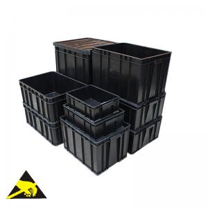 China ESD Component Box ESD Safe Storage Bins Small Black Antistatic Case Conductive Plastic Small Anti Static Packaging Tray on sale