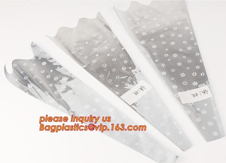 Paper box flower sleeve single rose flower wrapping sleeve,imprineted color high transparence clear flower sleeve PACK