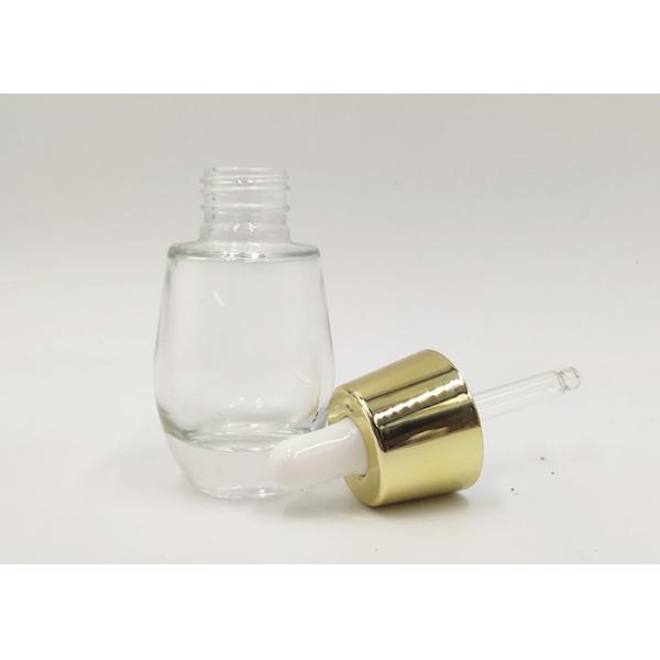 1oz 30ml Clear Dropper Bottles , Glass Lotion Bottles Golden / Silver Cap