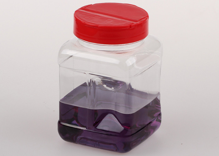 Spice Square Shape Clear PET Plastic Jars Small Transparent Food Grade Canister