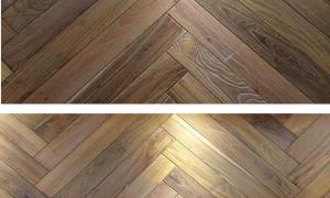 wire brushed surface oak herringbone parquet flooring