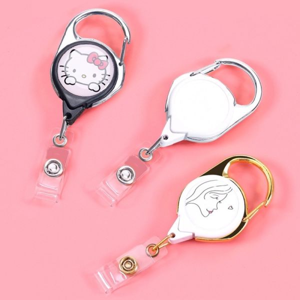 Custom Double-Sided Sublimation Lanyard Clips Heat Transfer Keychain Clip For ID Badges Keys Backpacks