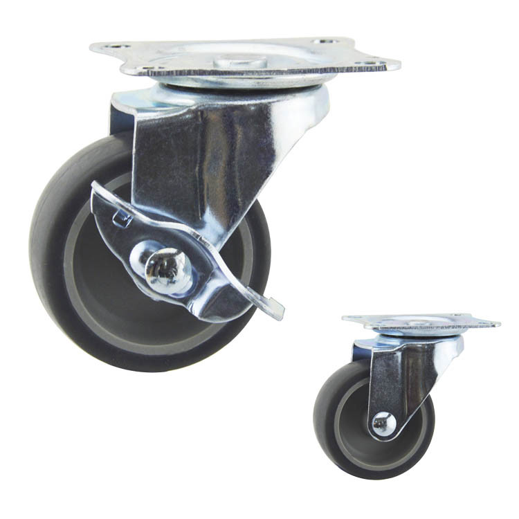 Quality 20kg Loading 40mm Rubber Light Duty Casters ISO9001 wholesale
