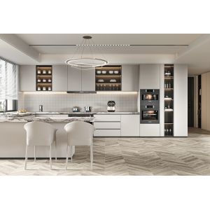 China Factory Direct Free Designs Furniture U Shaped Melamine Kitchen Cabinets on sale