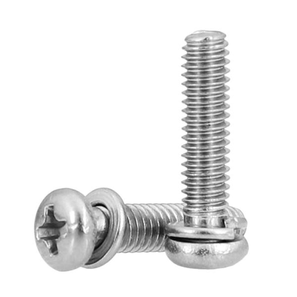 Stainlesss Steel Material Round Head Cross Recessed Conbination Spring Washer