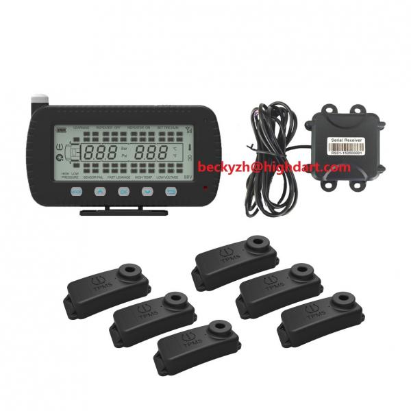 Cheap RS232 integrate GPS communicate TPMS  tire pressure temperature real-time monitoring system 144 Wheels Sensors for sale