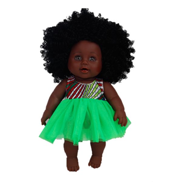 African Black Doll 35cm Vinyl Dolls customizable gift box For Kids