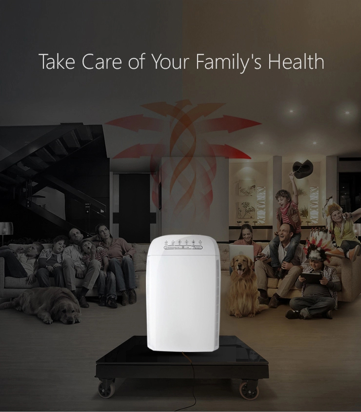UVC Hepa Air Purifier For Allergies OEM 300m3/h Smoke Removal