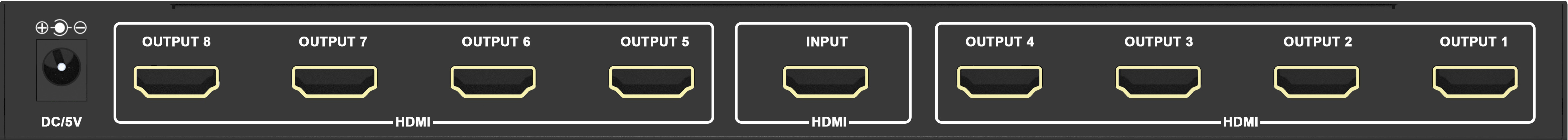19 PIN 1 Input 8 Output 1x8 HDMI 4K Splitter