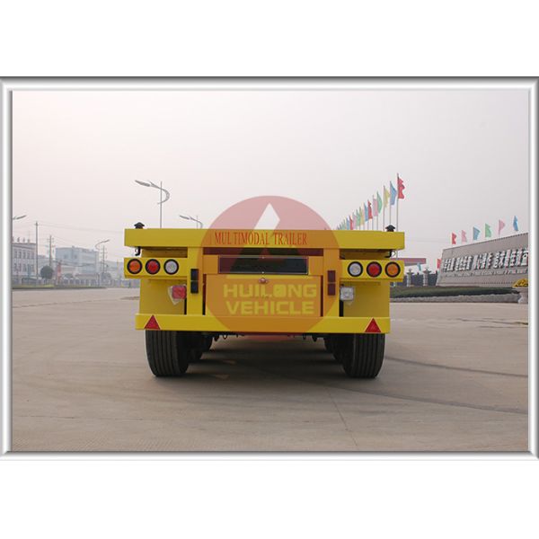 Air Suspension Cargo Container Trailer Yellow Color Dynamic Balance With Landing Gear