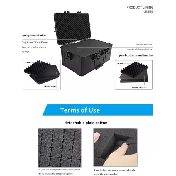 Photographic Equipment Custom Tool Box Shockproof Hard Plastic Travel Case