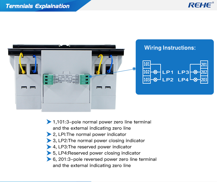 63A 2P Generator Controller ATS Automatic Transfer Switch Manual Changeover Switch