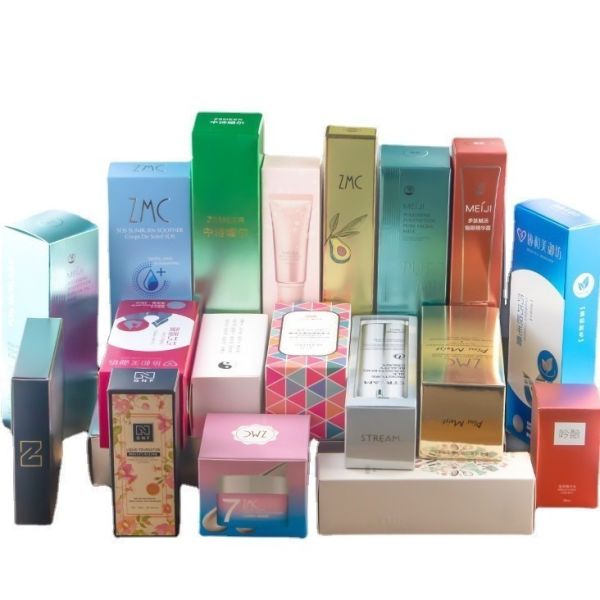 Folding Coated Paper Packaging Skin Care Beauty Products Pack Cosmetic Serum Perfume White Cardboard Paper Boxes