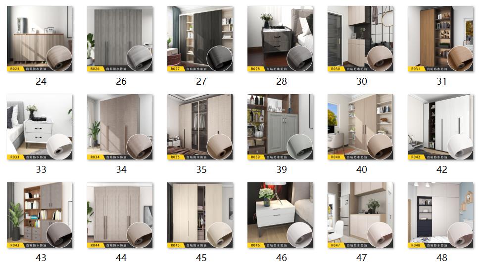 61cm Width Contemporary Design Style Natural Textured PVC Wood Wallpaper Wallcoverings for Furniture or Kitchen