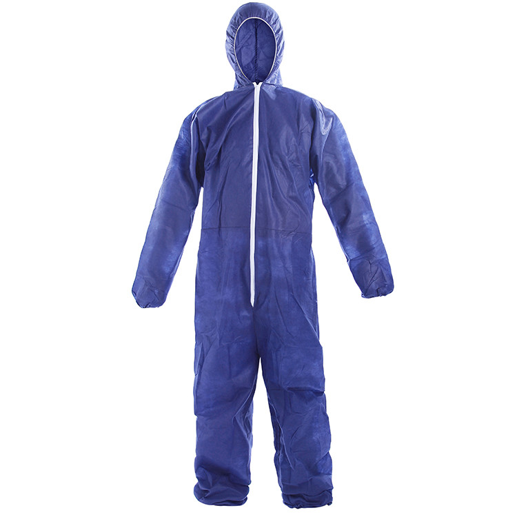 Quality Anti - Static Blue Breathable Disposable Safety SMS Protective Coverall Suit wholesale