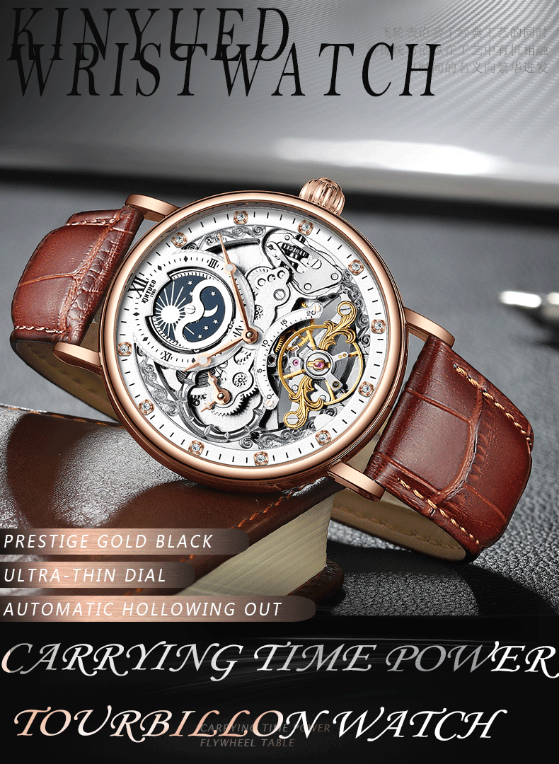 Auto Date Leather Wrist Watch Hardness Mineral Glass 30M Daily Waterproof