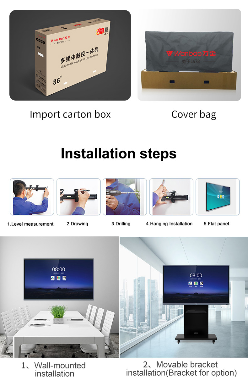 Electronic Whiteboard 55 Inch Factory Touch Screen Interactive Whiteboard Smart Board