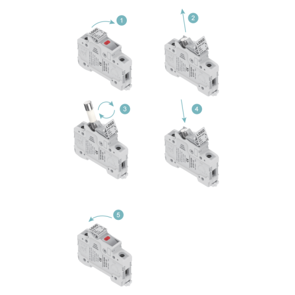 1000V DC PV Fuse Holder with Indicator Light 32A Overload Protection for Solar Power System