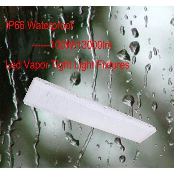 100W 3500K 4FT LED Vapor Tight Light Fixture with Transparent Polycarbonate Diffuser