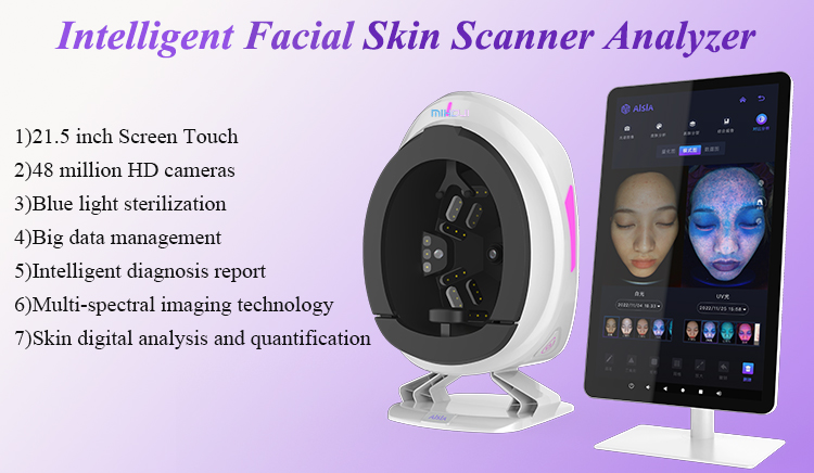 Portable Q2 Skin Analysis Machine With High Pixel Camera And 21.5 Inch Screen