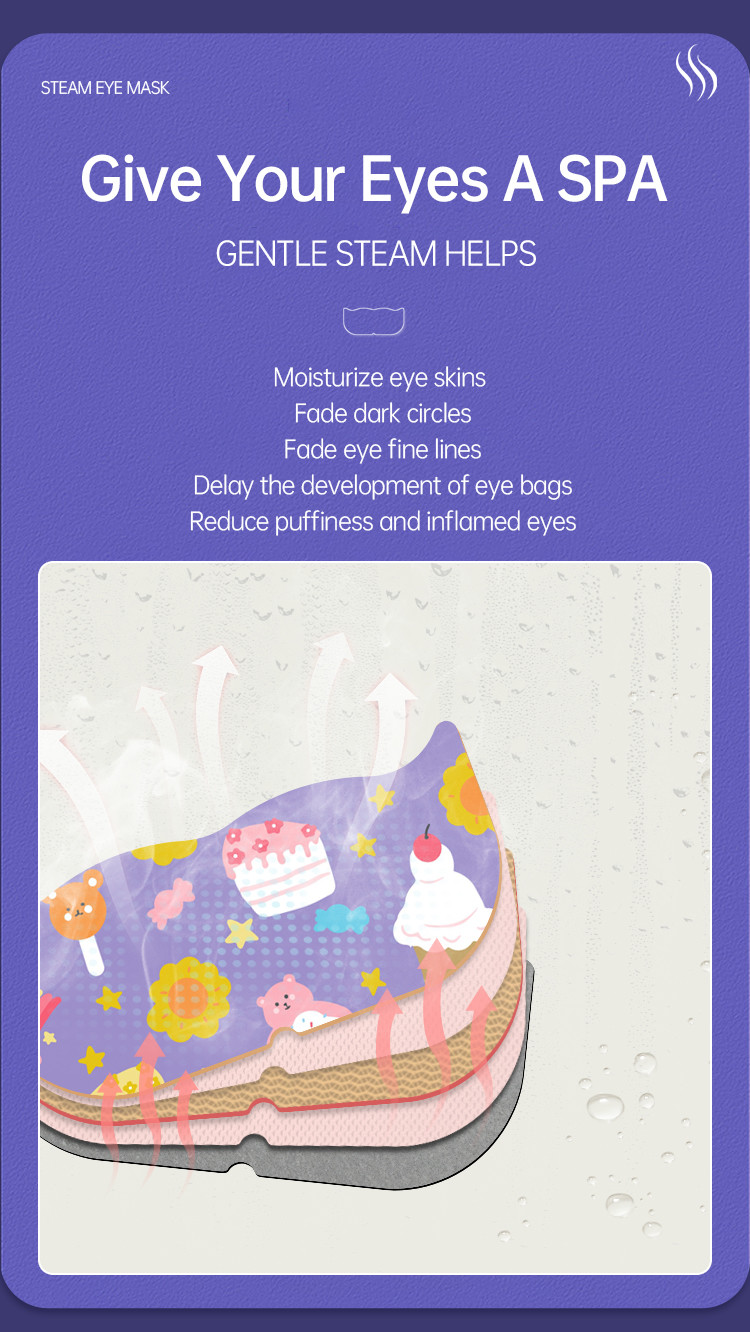 Sleep Steam Eye Mask Nonwoven Fabric heated eye compress mask
