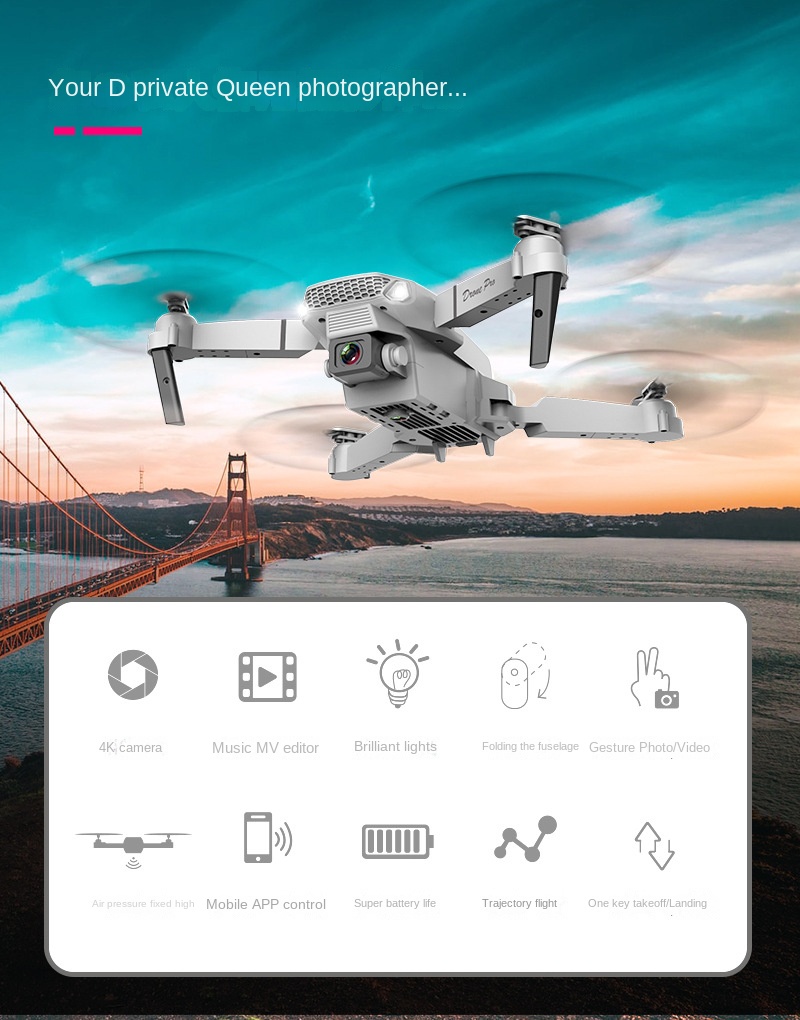 Factory Direct Sales E88 Pro E99 Foldable Long Endurance Fpv Drone With Camera Remote Control UAV Beginner Drone
