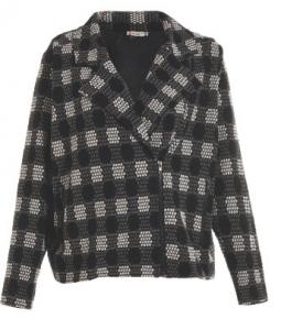 Quality Cross Closure Plaid Womens Coat Long Sleeve , Cool Womens Winter Coats wholesale