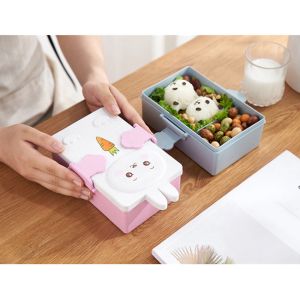 Quality PP And Wheat Straw Fibre Lunch Box 2 Compartments Bento wholesale