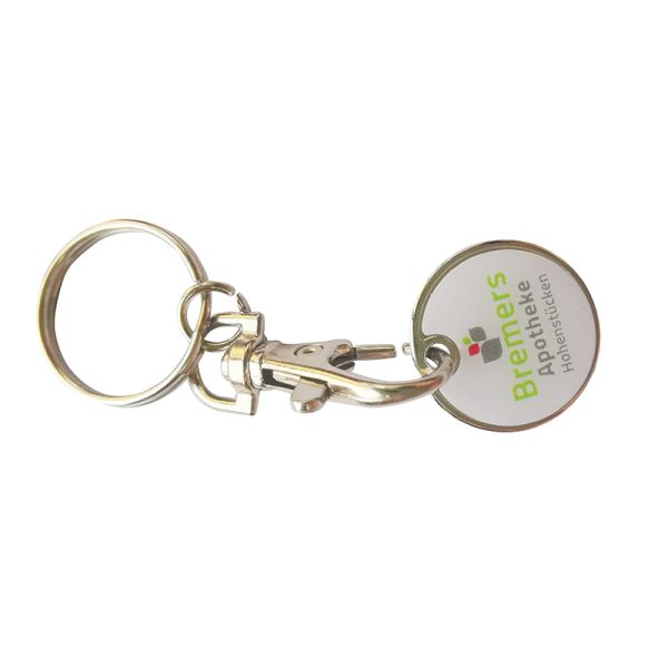 Custom Supermarket Metal Token Coins Shopping Cart Trolley Token Keychain