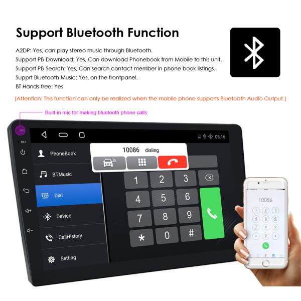 Universal 9inch T5 Carplay For Volkswagen Multimedia 2 Din Car Audio Android Stereo