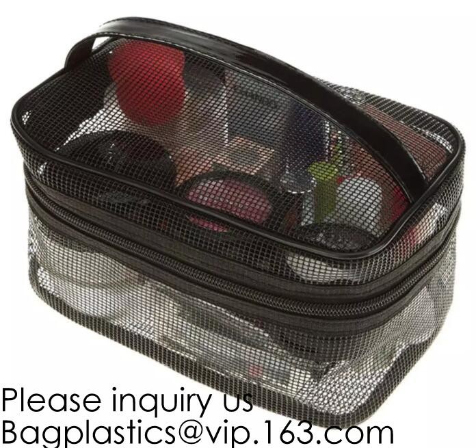 Portable Waterproof Travel Makeup Organizer Bags,Mesh Transparent Design Toiletry Bag for Women Toiletry Bag Makeup Bag