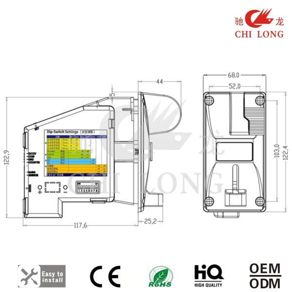 Vending Coin Mechanism Multi Coin Selector Anti Finishing Design Cl-168c