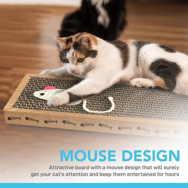 Source factory 2pk Cat Scratcher Pads | Kitten Scratching Board Mat Cardboard Bed Pet Play Toy