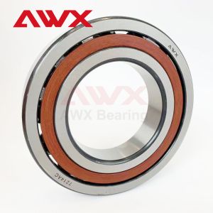 Quality SUJ2 Ceramic Balls Pressed Steel Cage Contact Angular Ball Bearing wholesale