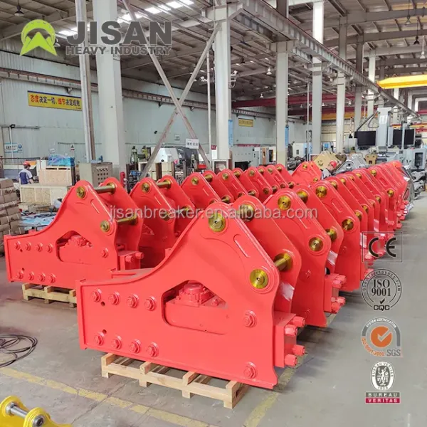 Best Mini Excavator Skid Steer Backhoe Loader Chisel 68mm Hydraulic Side Top Silent Box Rock Concrete Cement Breaker Hammer for Earthmoving Backhoe