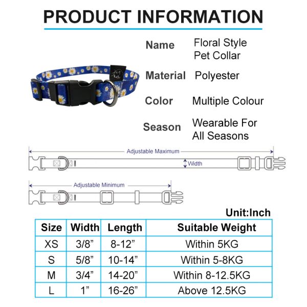 Small Medium Large Classic Dog Collar With Quick Release Buckle