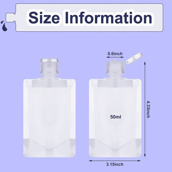 30ml 50ml 100ml Travel Clear Makeup Pouch Plastic Toiletry Containers Refillable Empty