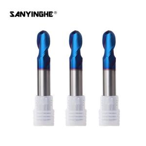 China HRC65 Blue Nano Coating Ball Nose End Mill 2 Flutes Indexable End Mill Cutter on sale