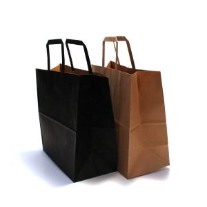 Biodegradable Kraft Paper Bag With Handles Embossing / Stamping / Varnishing