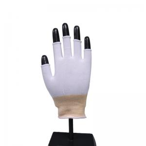 China Sterile Ambidextrous Cleanroom Half Finger Nylon Glove Liners Lint Free on sale