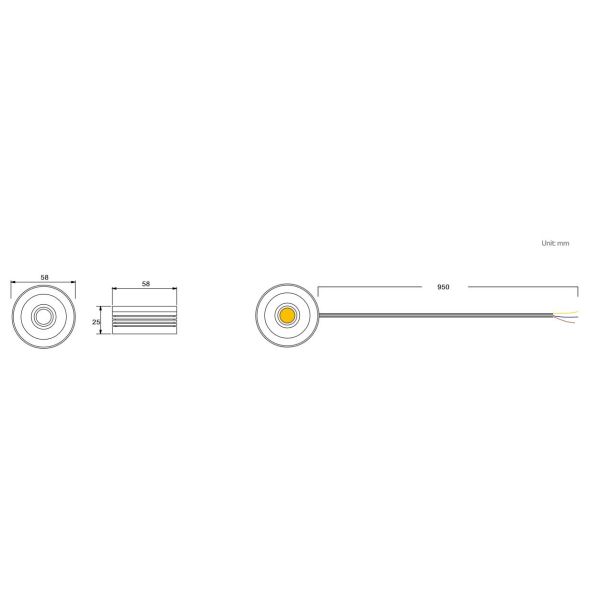5W Mini dimmable Down Lights with IP65 waterpoof suit for Cabinet lighting, surface mounted