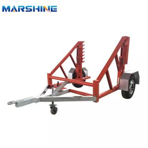 Power Construction Double Reel Cable Drum Trailer Machinery High Precision