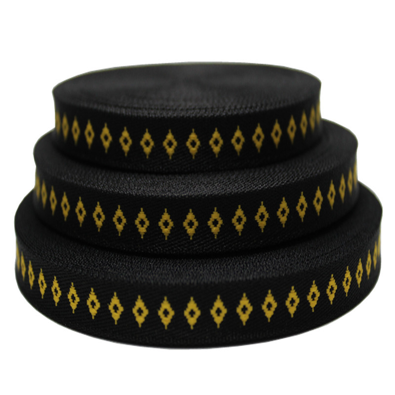 Custom Logo Narrow Polyester Jacquard Tape For Cloth Bags