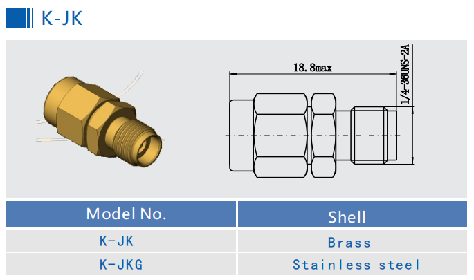 K2.92 RF Microwave Coaxial Connectors Operate up to 40GHz Adapter