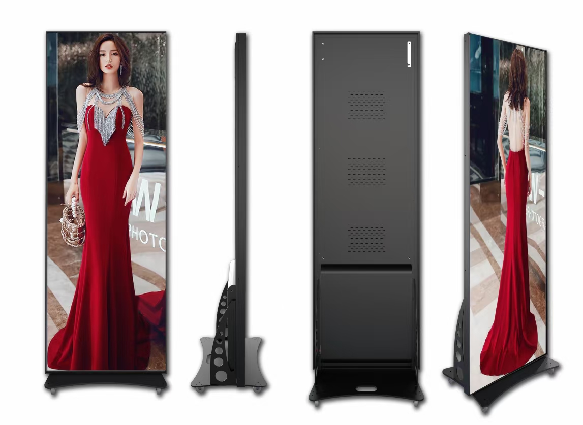 Movable mirror Led screen vertical floor LED poster machine