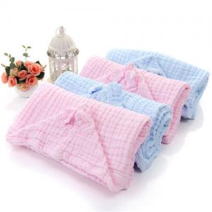 Quality Multifunctional Muslin Hooded Towel , Infant Hooded Towel Super Absorbent wholesale