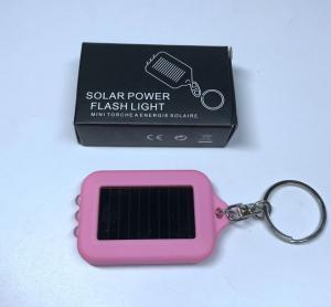 China Solar LED Key Chain Eco - Friendly Custom Logo Print 3 Lamps Key Ring on sale